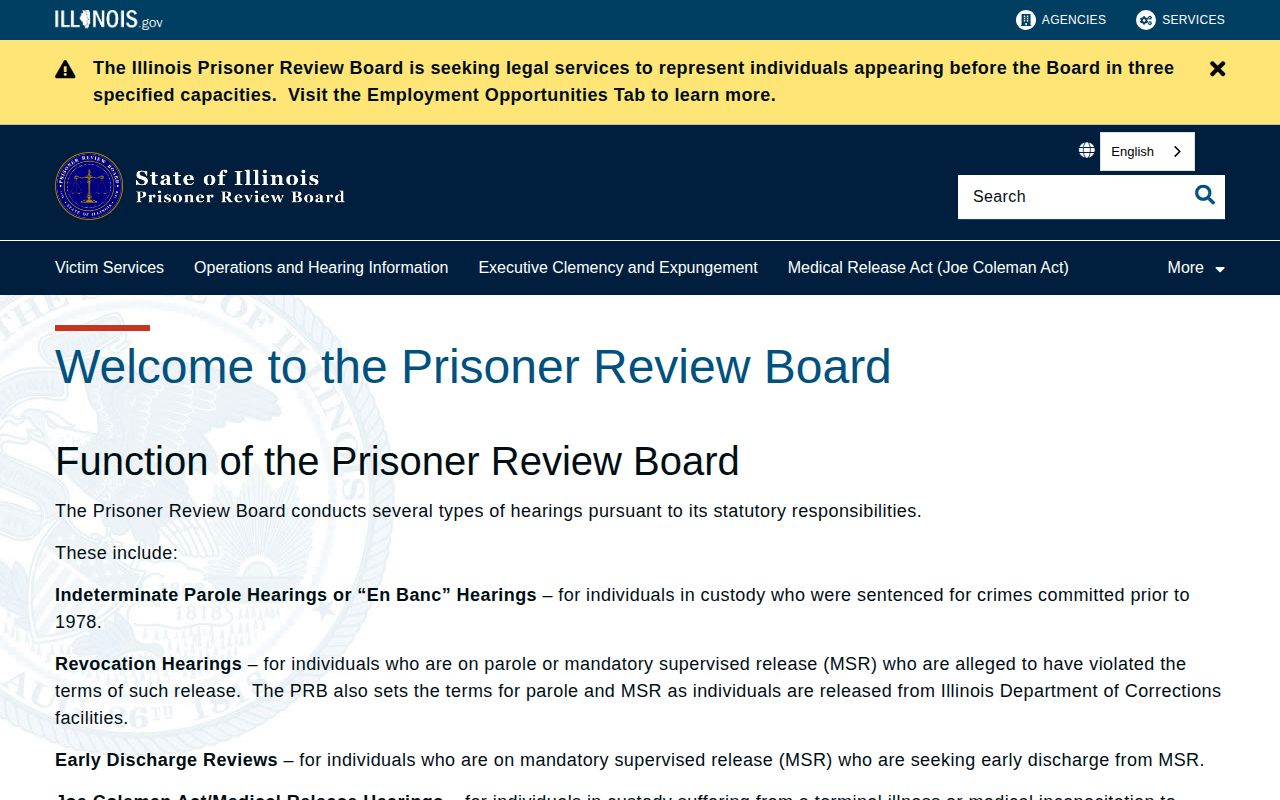 Illinois Prisoner Review Board source for Massac County post-release supervision