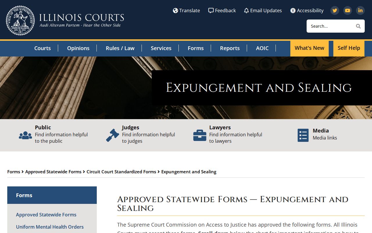 Massac County released mugshot expungement and sealing forms